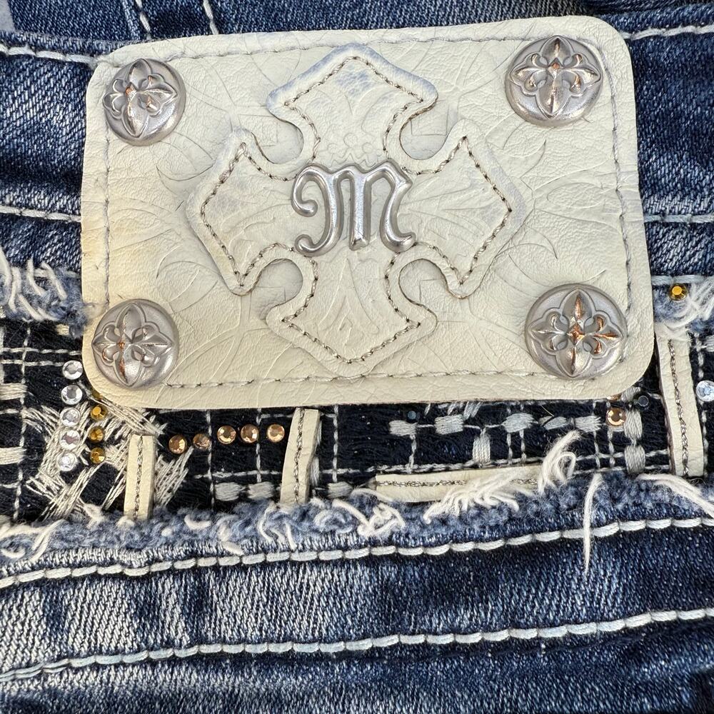 Miss Me Jeans Women's 27x33 (4) Blue Signature Boot Tall Western Bling EUC - Picture 5 of 16